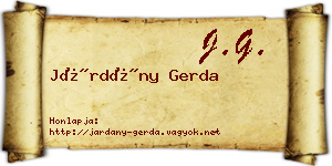 Járdány Gerda névjegykártya